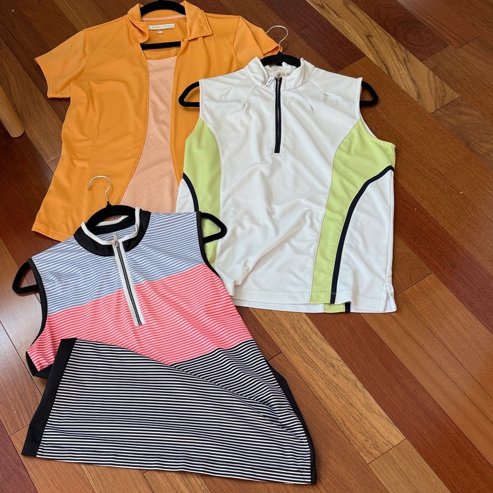 Women's Polo Tops - Orange, White, Multicolor